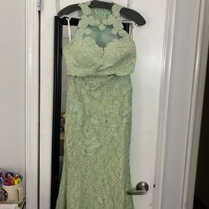 Mint green Jovani evening gown.
